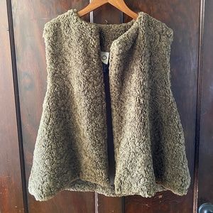 Olive Green Faux Fur Vest